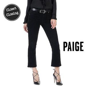 [PAIGE] Colette Crop Flare Flocked Stripe Velvet